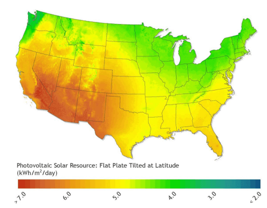 GISによる日射量分布マップ